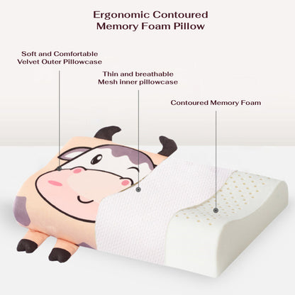 Children's Cartoons Ergonomic Contoured Memory Foam Pillow