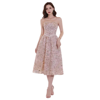 Fiore Gem Suspender Midi Dress.