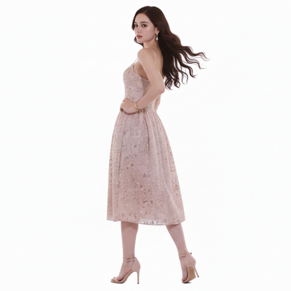 Fiore Gem Suspender Midi Dress.