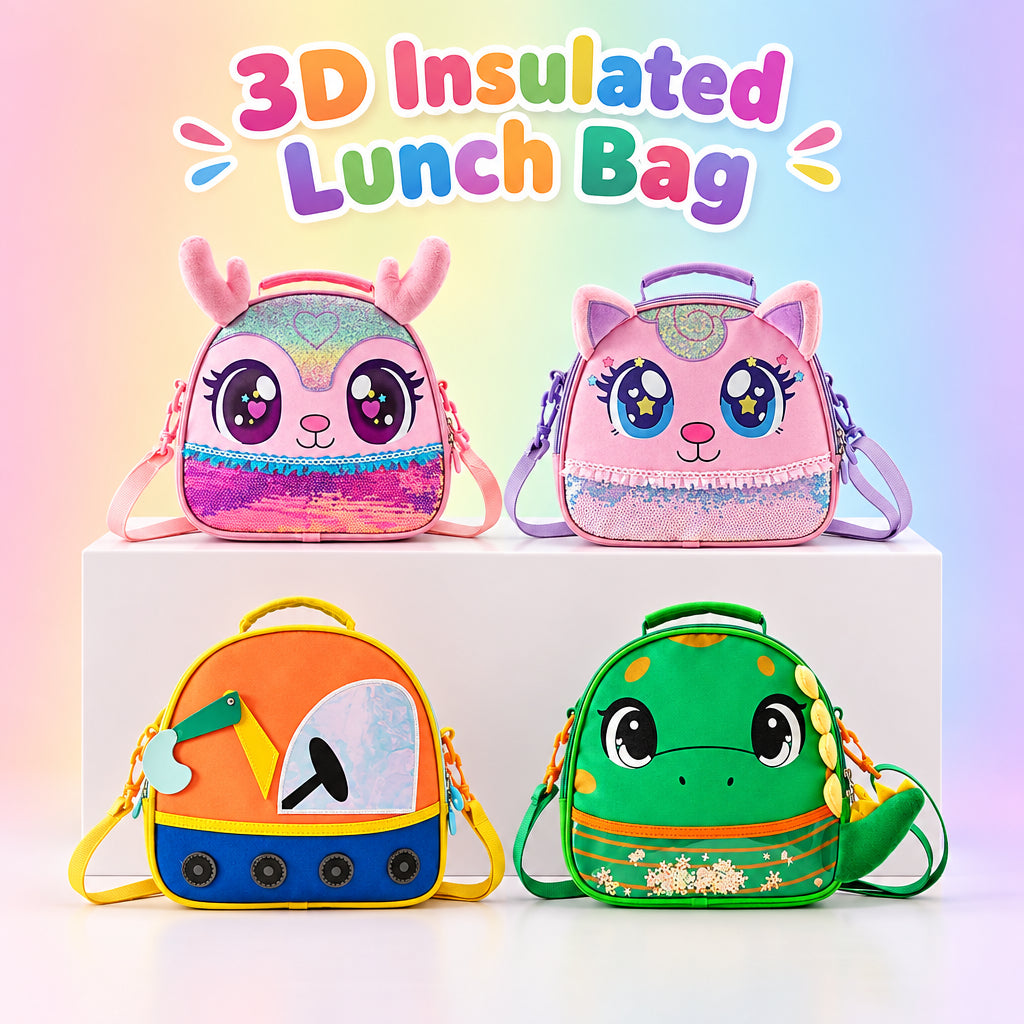 Cute Children's 3D Insulated Lunch Box Bag