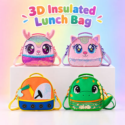 Cute Children's 3D Insulated Lunch Box Bag