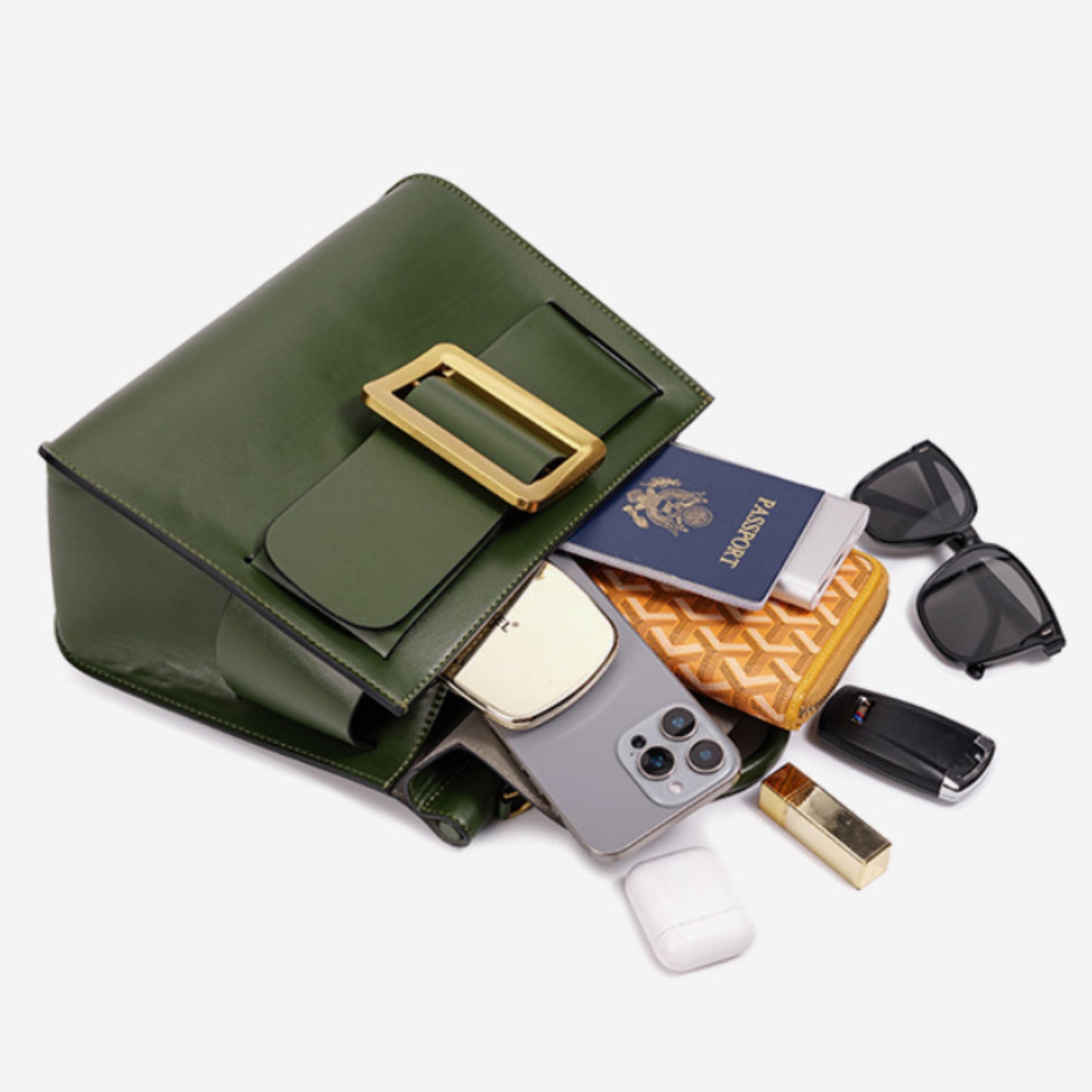 Buckle Satchel Shoulder / Crossbody Bag