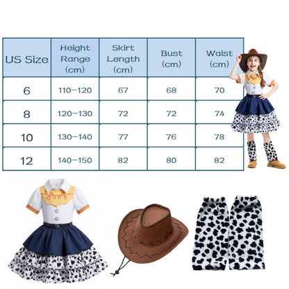 Jessie Cowgirl Rodeo Costume Dress with Hat and Leg Warmers