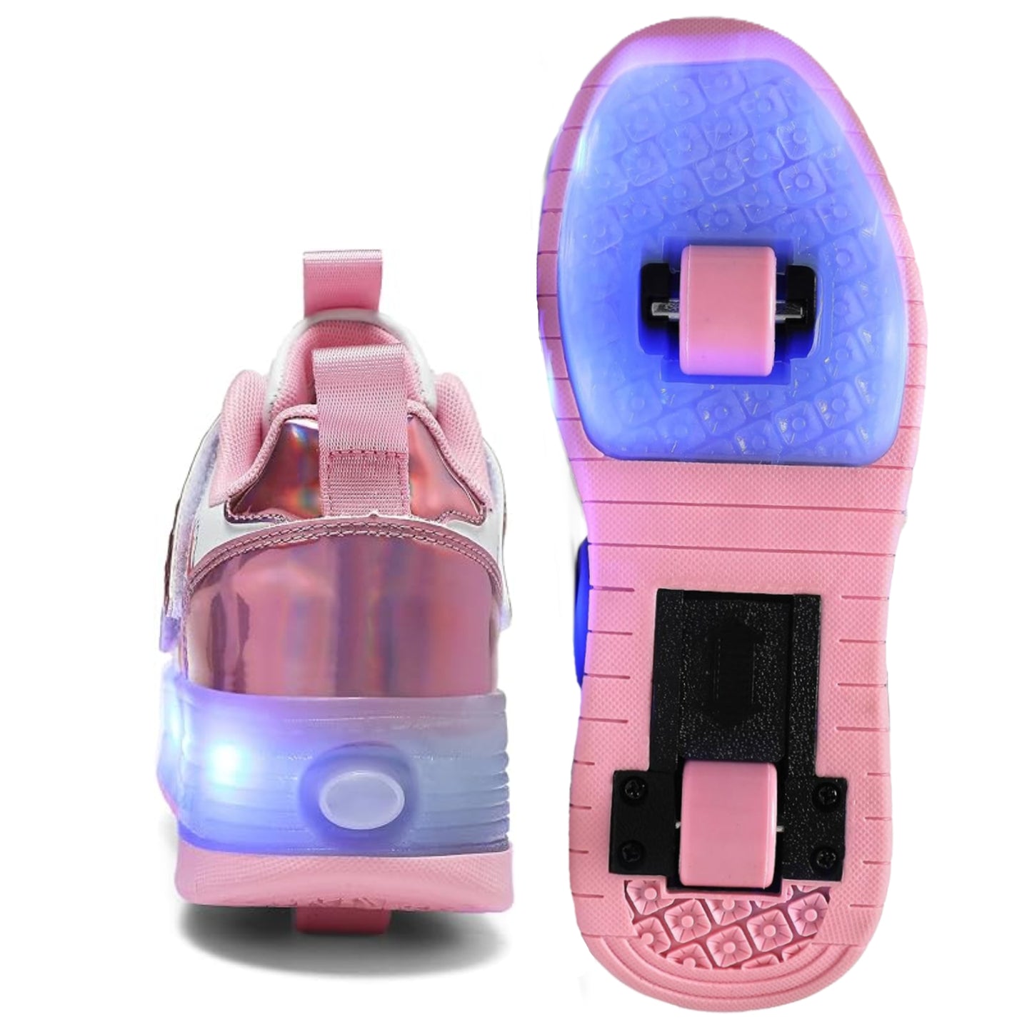 Kids Magical Light Up 2-in-1 Roller Skate Sneakers - Purple