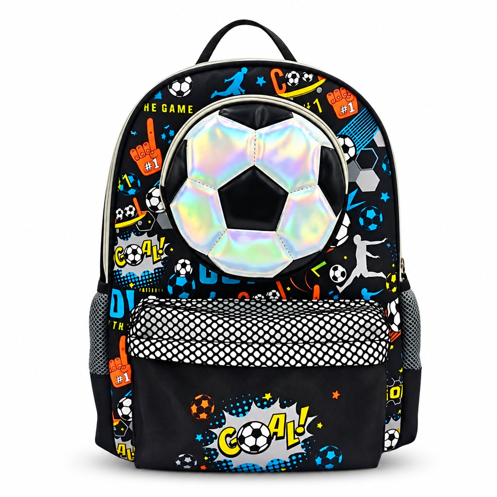 2-Piece Kids 3D Soccer Backpack & Duffel Bag Travel Set