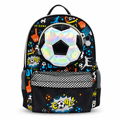 2-Piece Kids 3D Soccer Backpack & Duffel Bag Travel Set