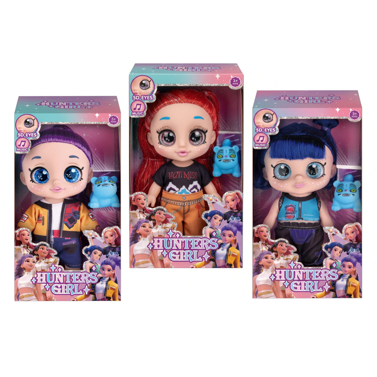 Demon Hunters Singing Doll with 5D Eyes & Blue Tiger Companion