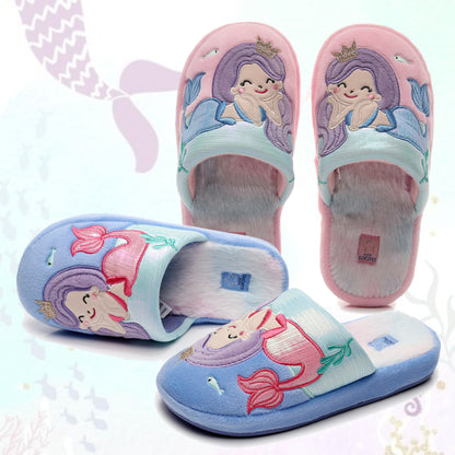 Children's Adorable Mermaid Closed-Toe Home Slippers