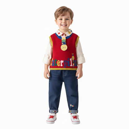 Boy's Multicolor Knit Caterpillar 3-Piece Outfit Set