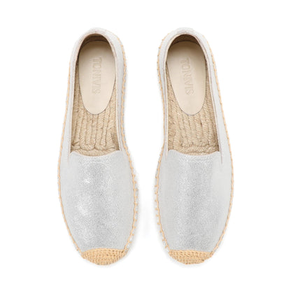 TONIVIS Women's Slip-On Cowhide Leather Espadrille Flats