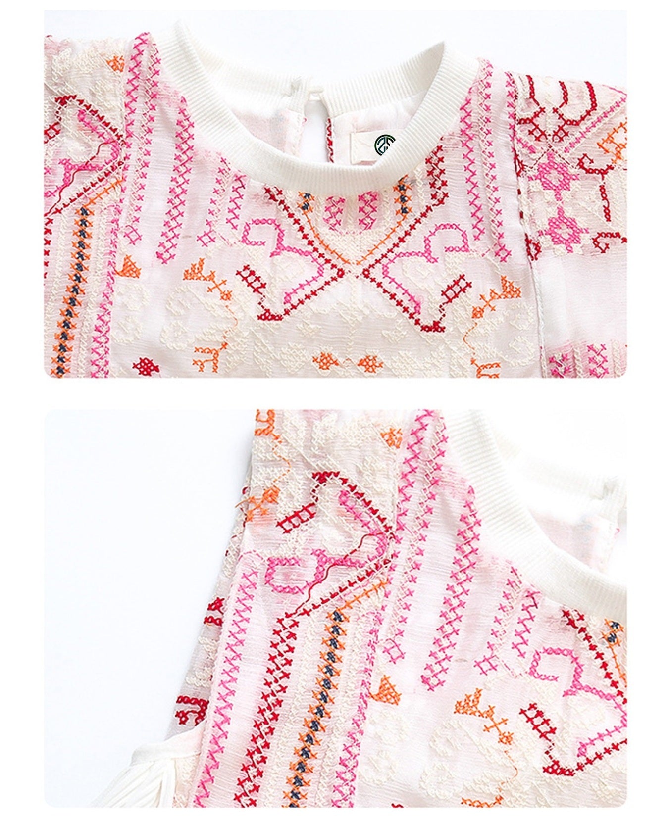 Girls Gardenia Embroidered Pleated Sundress