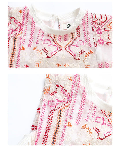 Girls Gardenia Embroidered Pleated Sundress