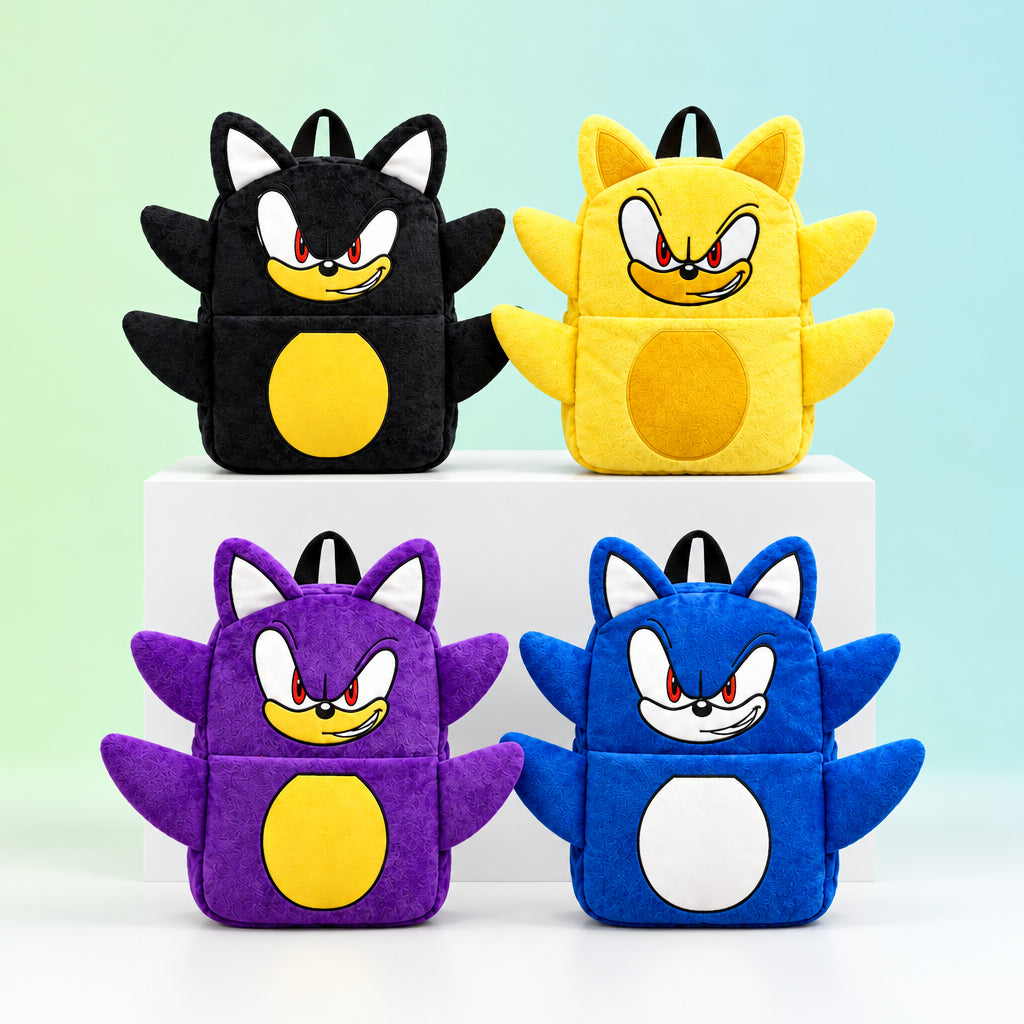 Kawaii Sonic, Shadow & Friends 3D Plush Large Capacity Backpacks