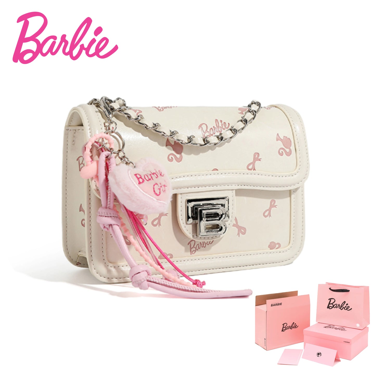 Barbie | Embossed Small Flap Crossbody Bag