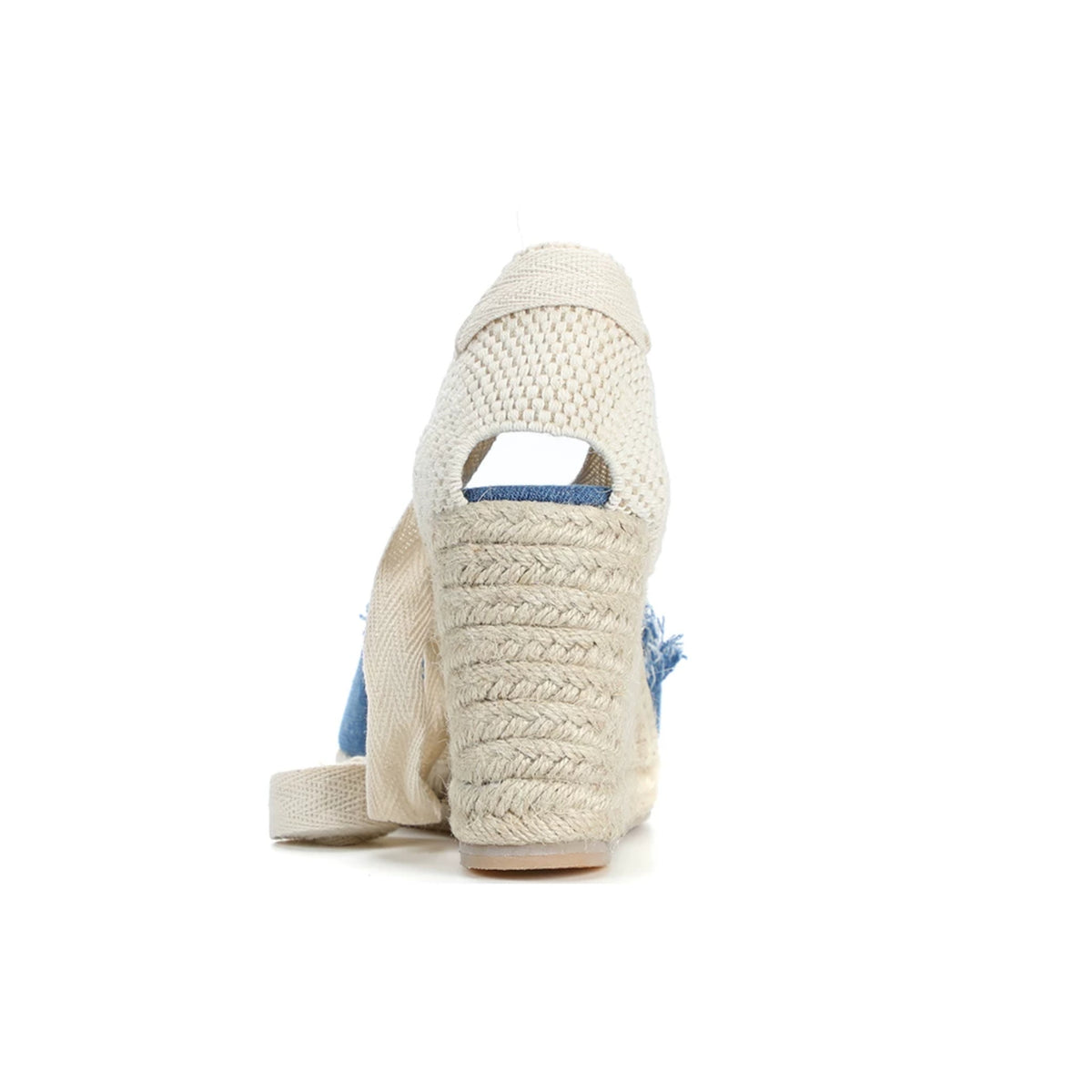 TONIVIS Women's Linen Espadrille 9cm High Wedge Sandals
