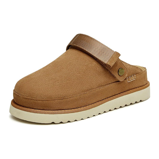 Women's Mulleus Cowhide Platform Sandals - Brown