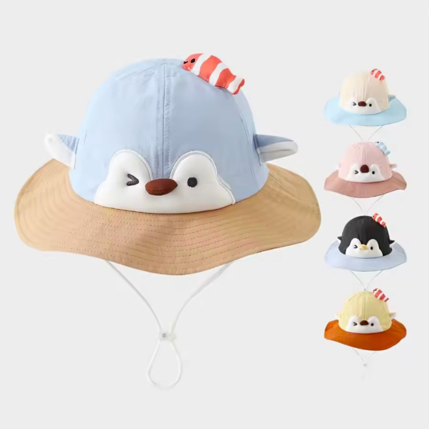 Children's Adorable Penguin Sun Protection Bucket Hat