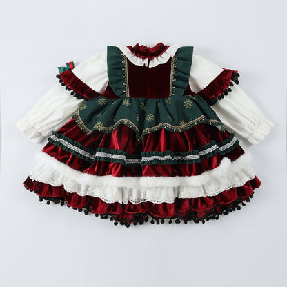 Deluxe Girls Christmas Lolita Princess Dress