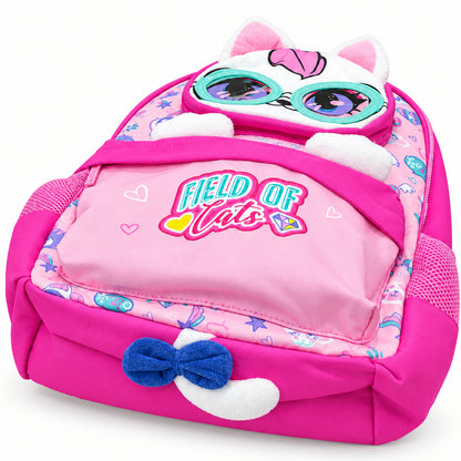 2-Piece Kids 3D Field of Cats Small Backpack & Duffel Bag Travel Set