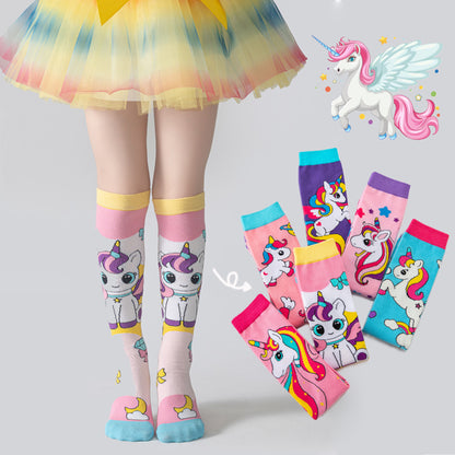 Adorable Children's Knee-High Unicorn Crazy Socks