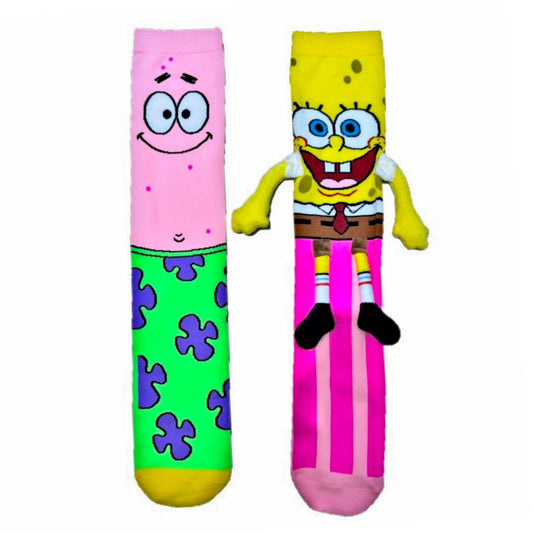 SpongeBob & Patric Mismatched 3D Knee-High Crazy Socks