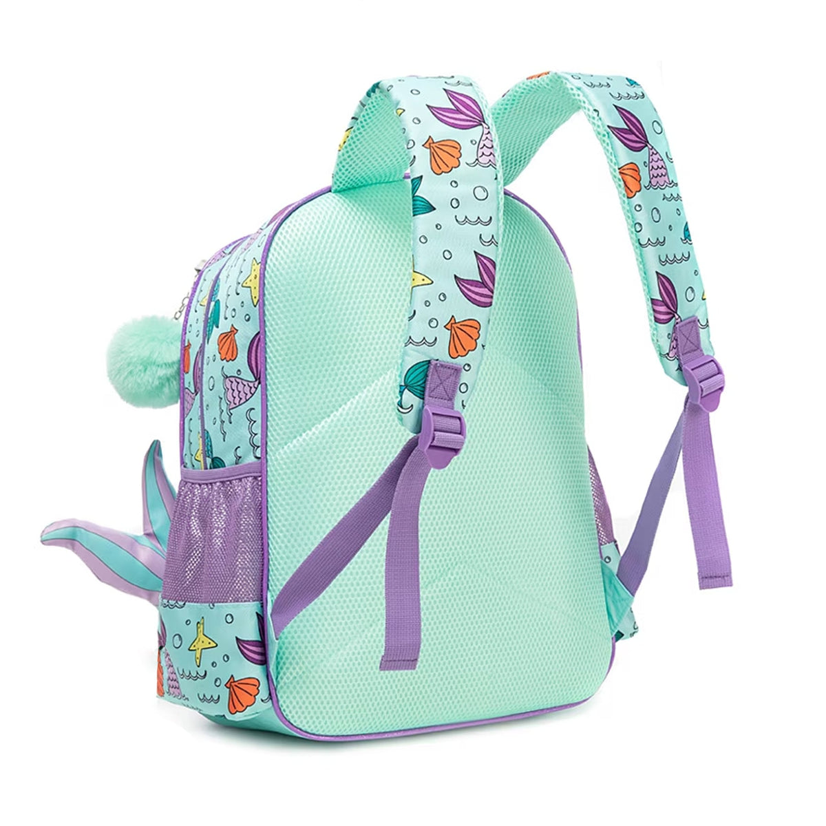 3-Piece Cute 3D Mermaid Caticorn School Bag Set - Backpack + Lunch Bag + Pencil Case