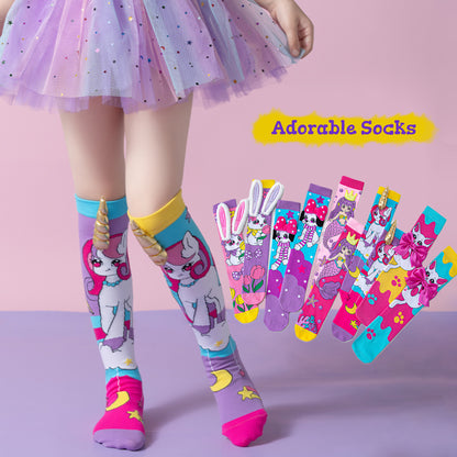 Kids Cute Cartoom Knee-High Crazy Socks