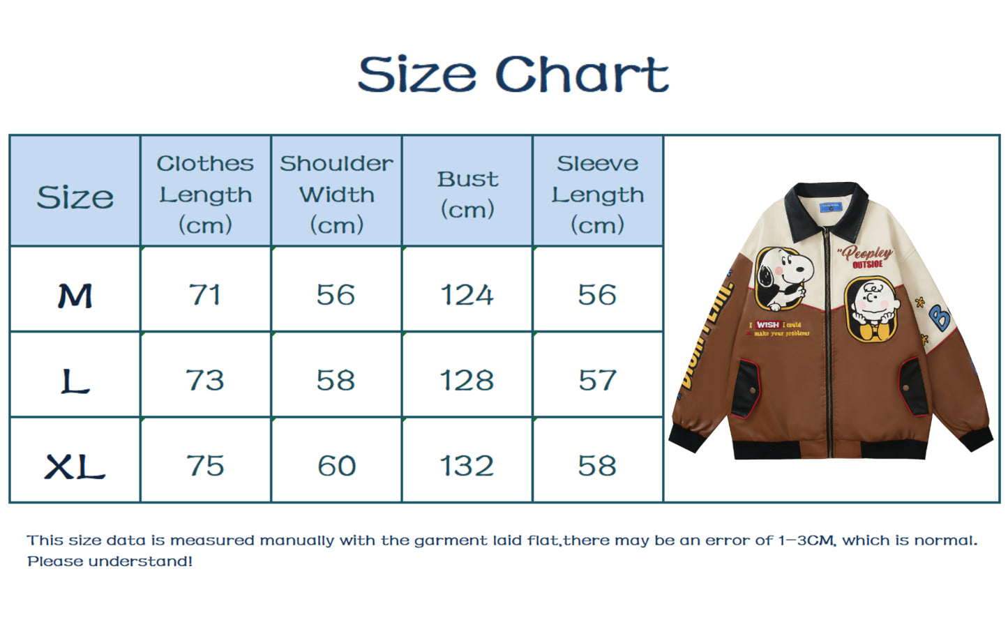 Snoopy "Disappear" PU Leather Varsity Jacket