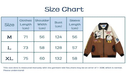 Snoopy "Disappear" PU Leather Varsity Jacket