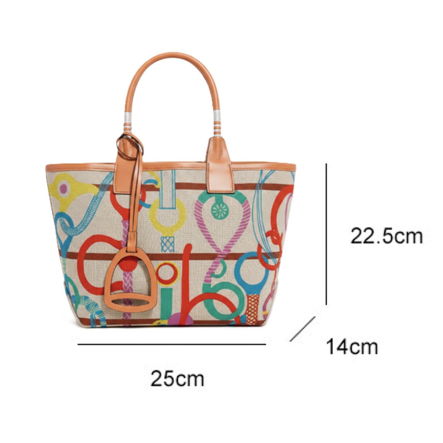 Women's Elegant Canvas Tote Bag - Multicolor