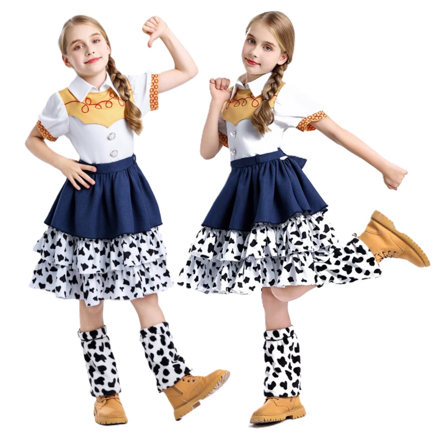 Jessie Cowgirl Rodeo Costume Dress with Hat and Leg Warmers