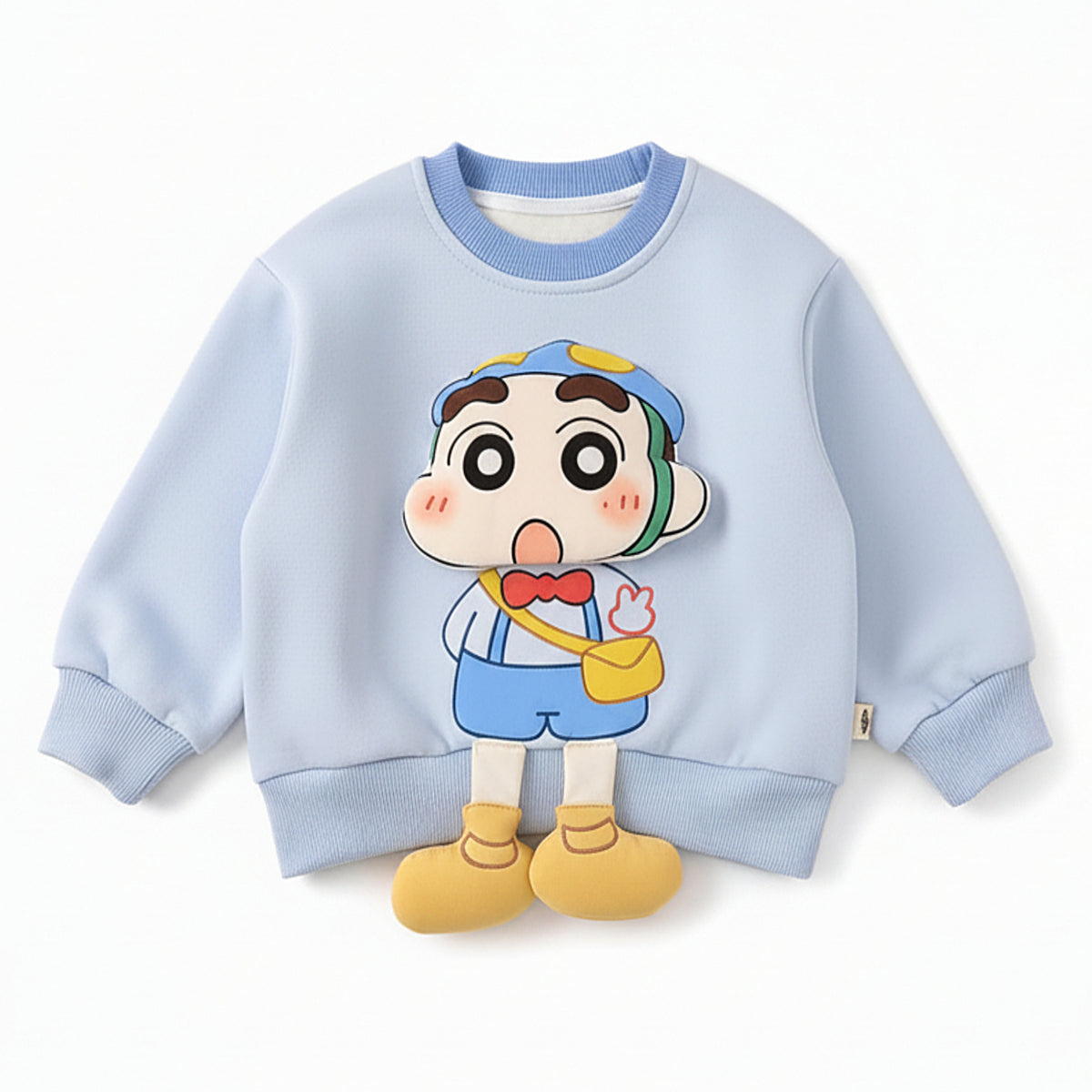 Kids Crayon Shin-Chan 3D Applique Pullover Sweatshirt
