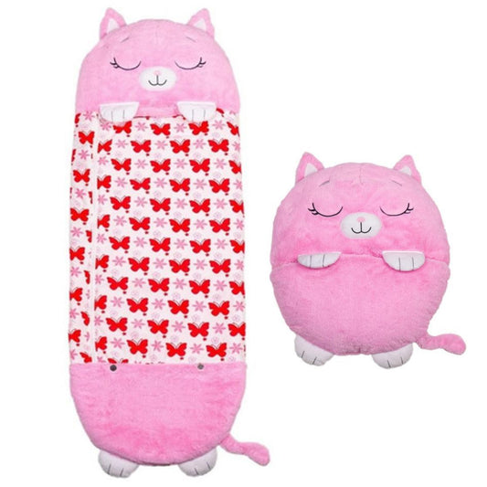 Zip & Zzz's Children's Cartoon Sleeping Bag - Pink Cat