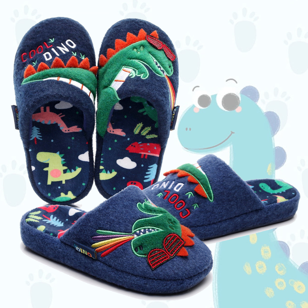 Children's Dino-Mite Closed-Toe Home Slippers