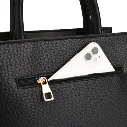 Linear Buckle Satchel Crossbody Bag / Handbag with Pouch