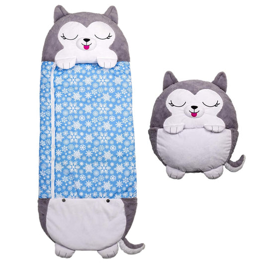 Zip & Zzz's Children's Cartoon Sleeping Bag - Wolf