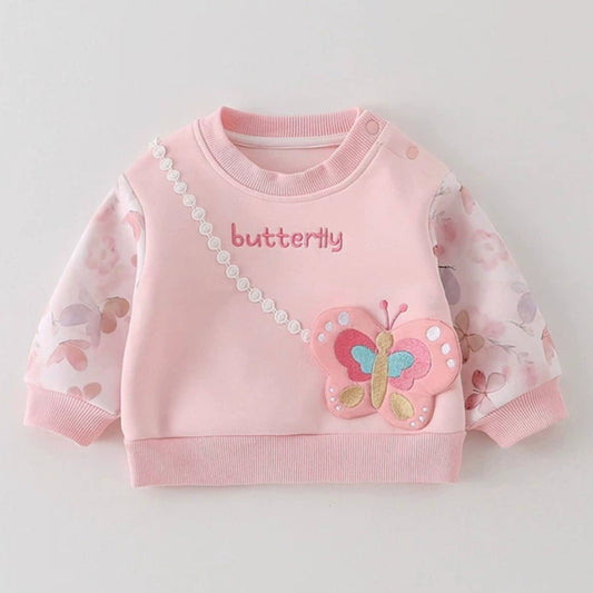 Pixie Dust Butterfly Girls' Sweatshirt and Sweatpants 2-Piece Outfit Set