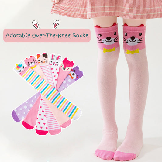 Girl's Adorable Animal Themed Over-The-Knee Crazy Socks