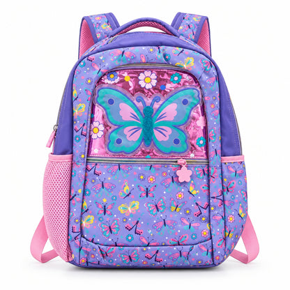 2-Piece Kids Butterfly Fantasy Large Backpack & Duffel Bag Travel Set