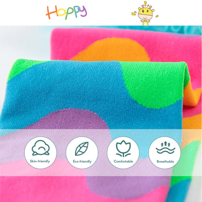 Girls' Vibrant Rainbow Wavy Stripe Knee-High Crazy Socks
