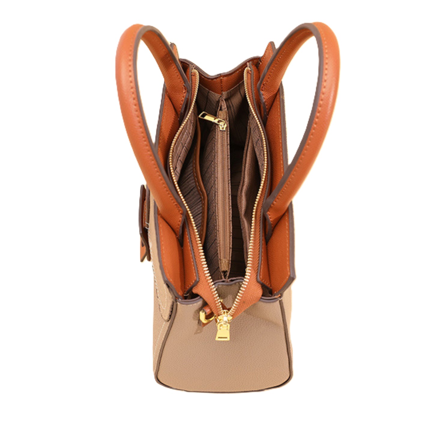 Textured Linear Buckle Satchel Crossbody / Handbag