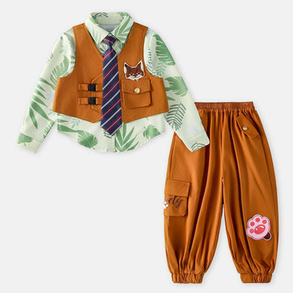 Zootopia Adorable Nick Wilde Inspired 4-Piece Outfit Set