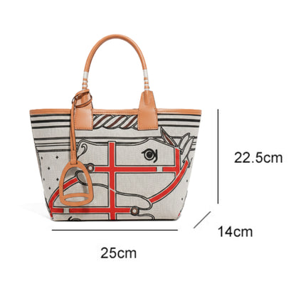 Women's Elegant Canvas Tote Bag - Swift Beige