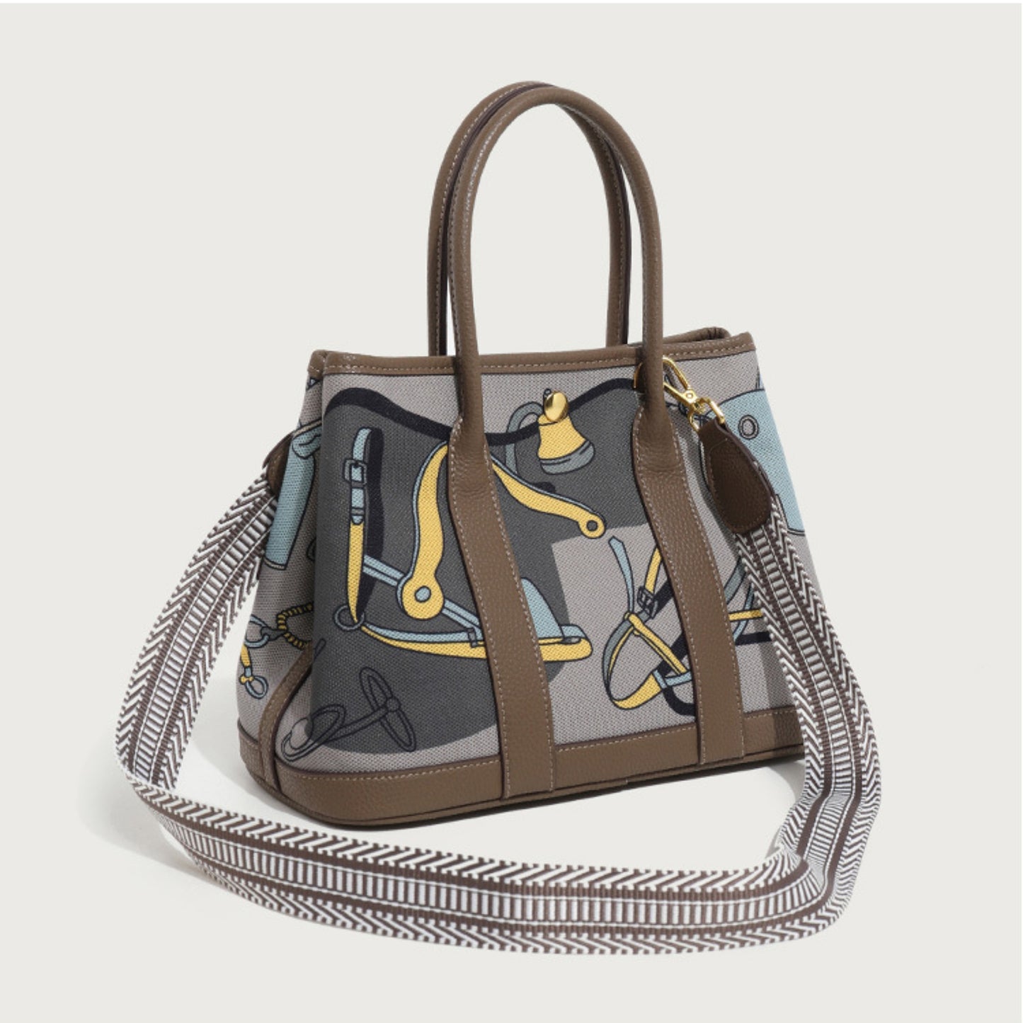 Women's Graphic Canvas Tote Bag - Gray