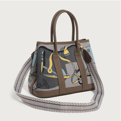 Women's Graphic Canvas Tote Bag - Gray