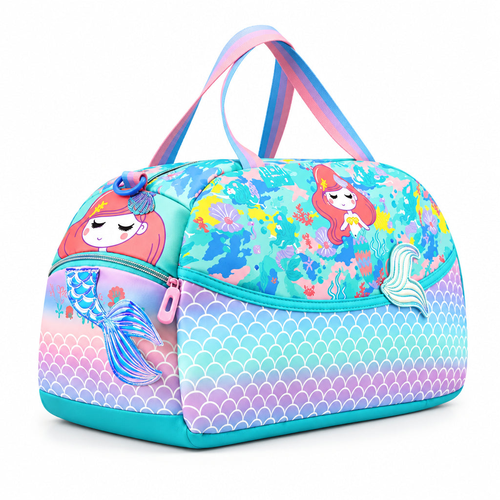 2-Piece Kids Small Mermaid Backpack & Duffel Bag Travel Set