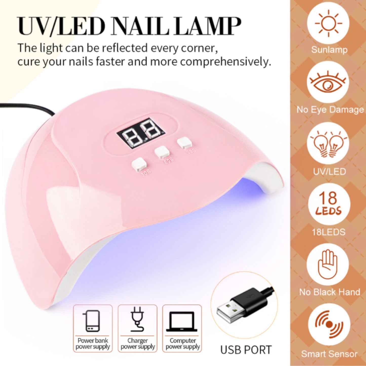 UV LED Nail Lamp & Electric Nail Drill Set