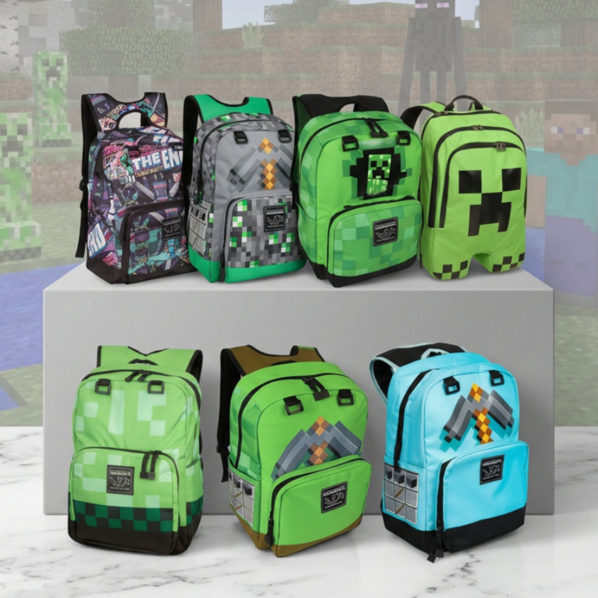 Minecraft Kids Waterproof Backpack Collection