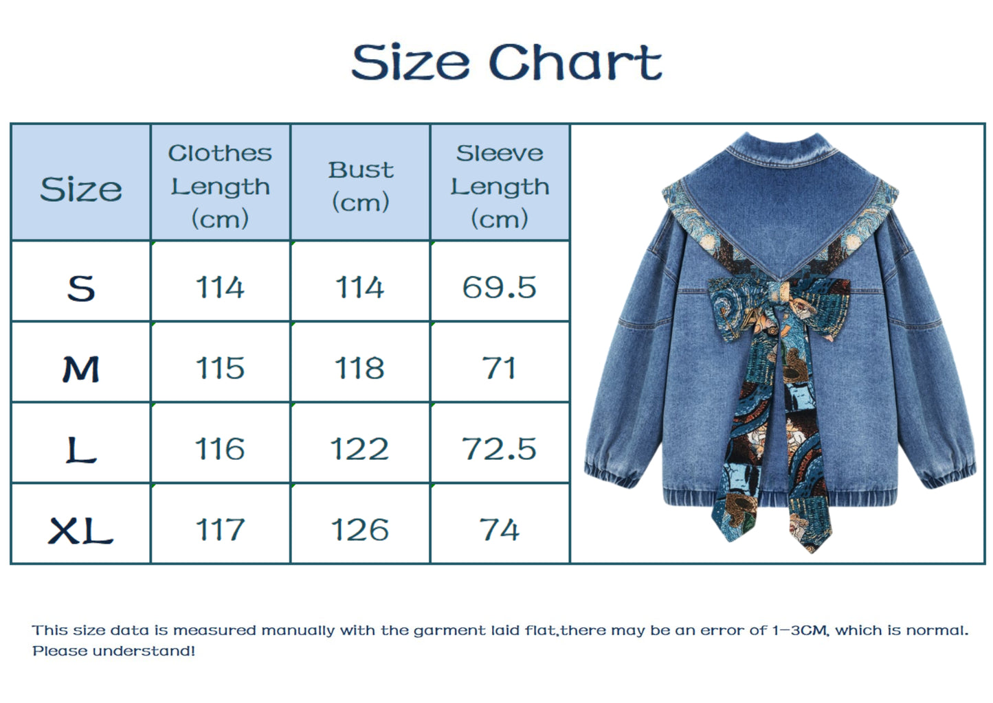 Women Starry Bow Denim Jacket