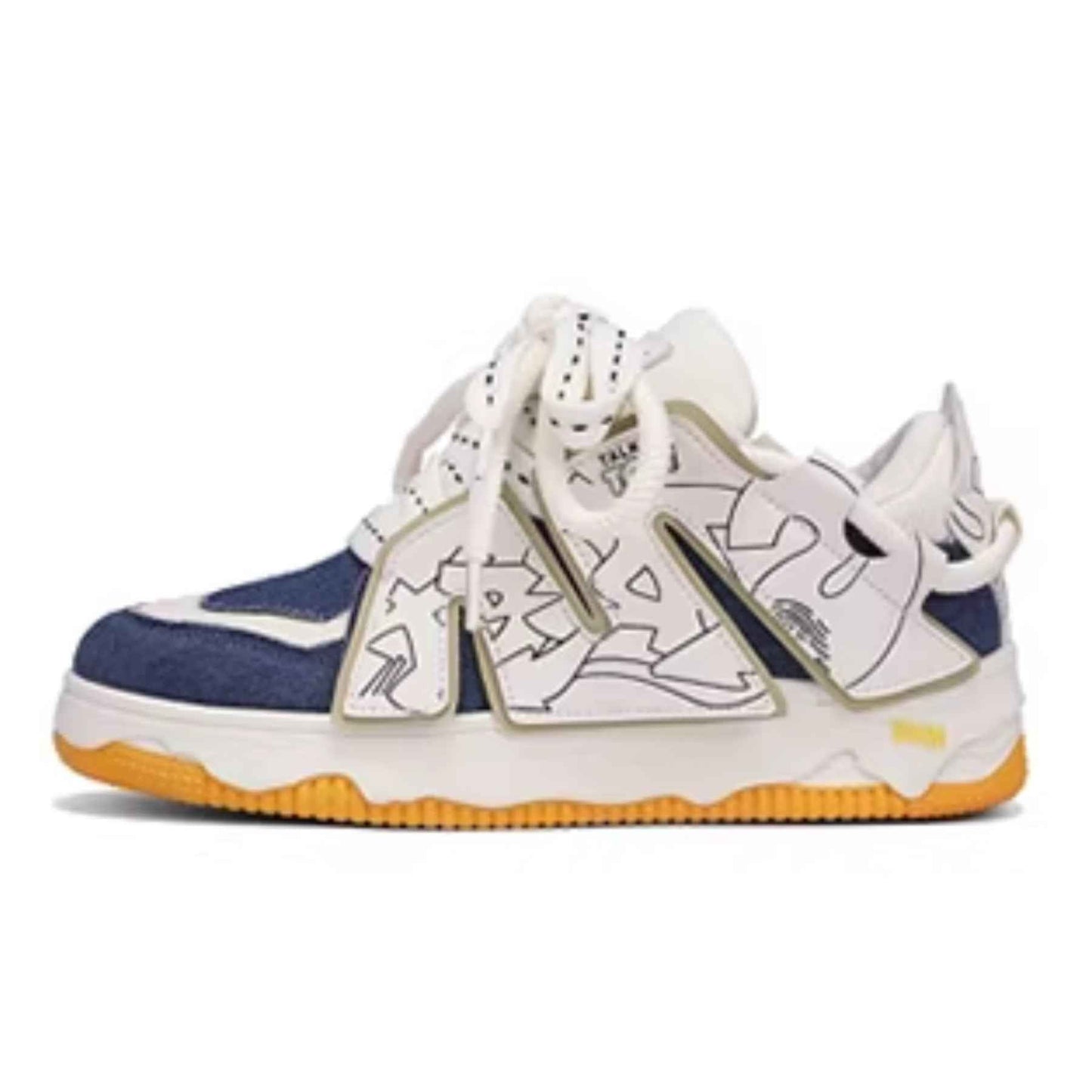 TALKING TOM | Graffiti Casual Sneakers - Blue/Yellow